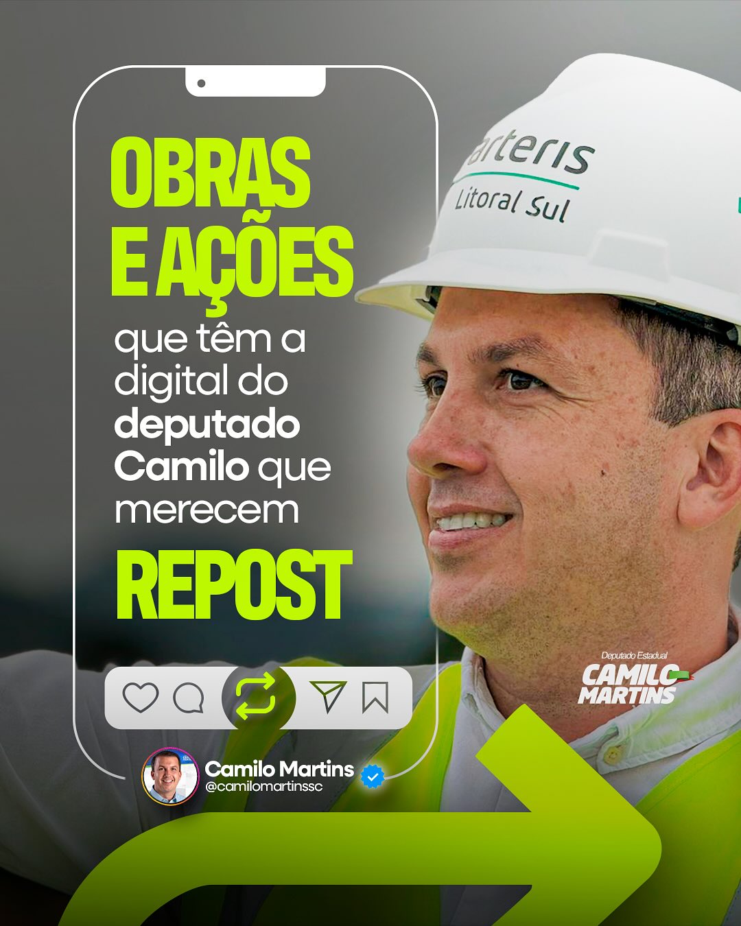 Algumas das obras e ações do deputado Camilo