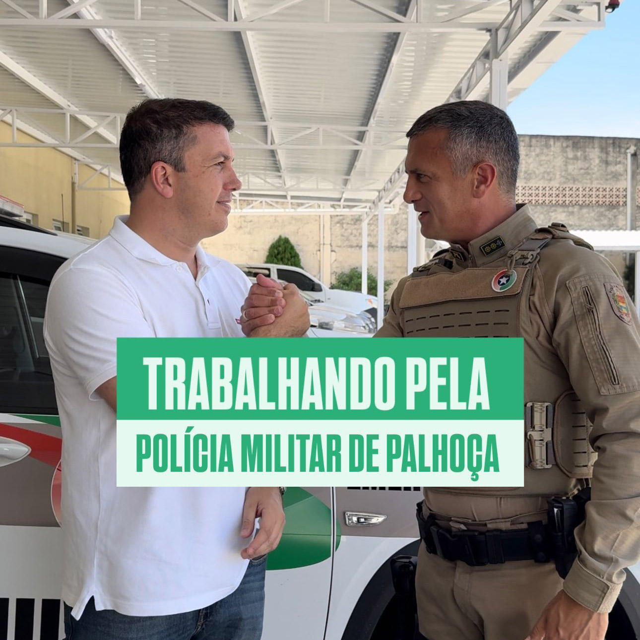 Trabalhando pela polícia militar de Palhoça
