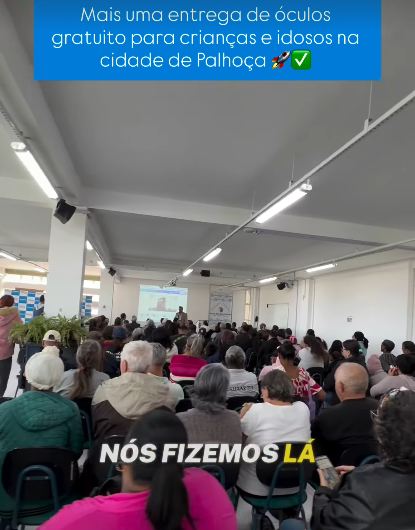 Distribuição gratuita de óculos para idosos em Palhoça